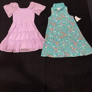Girls Dresses Lot Of 2 Size 10–12 Party Butterfly Print Casual Tiered‎ Purple